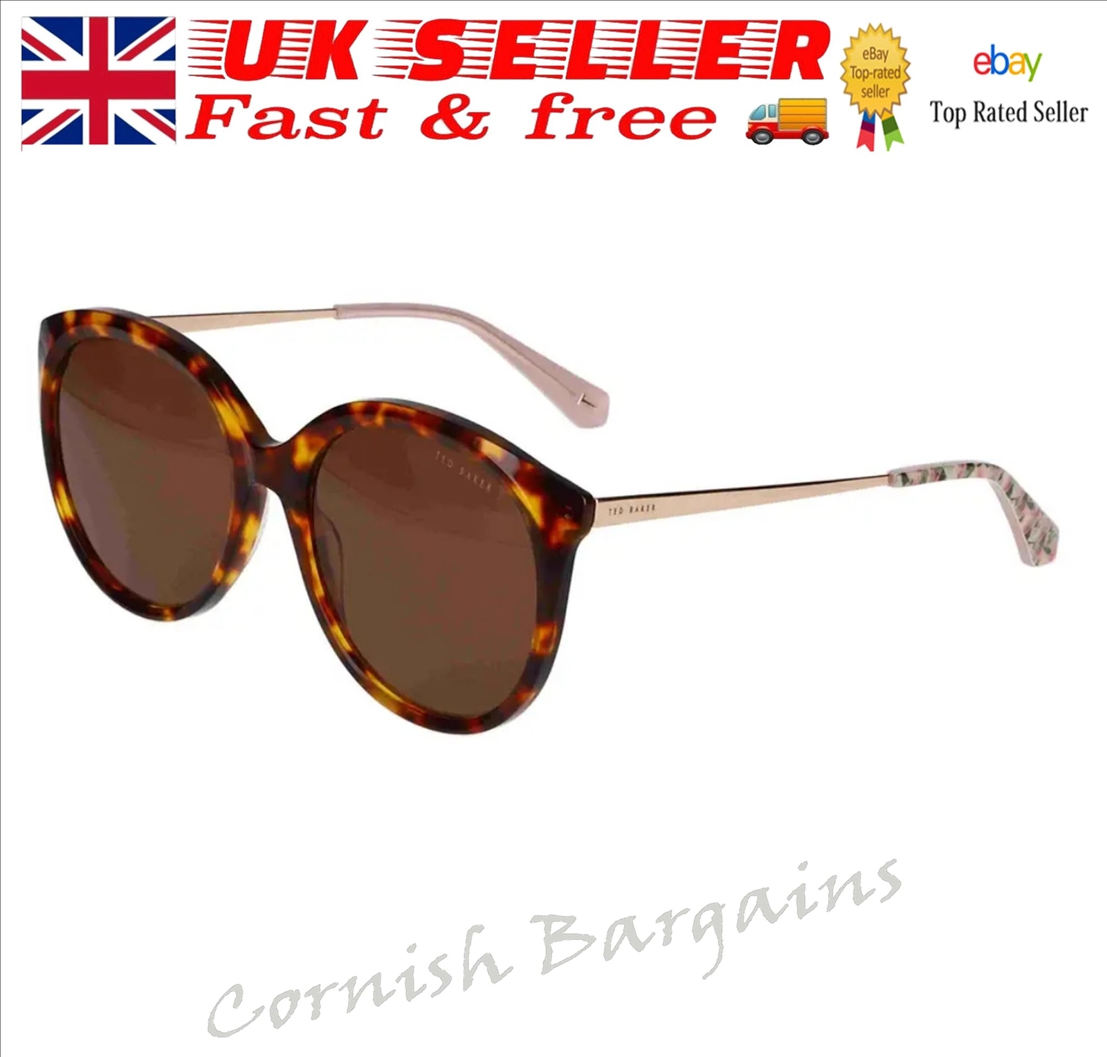 Ted Baker Women's Sunglasses Milah TB1741 100 Gloss Tortoise/Brown Gradient