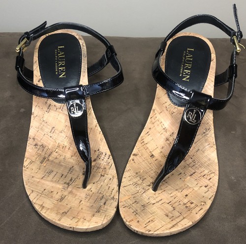 strap Sandal Wedge Heel Cork Shoes Size 