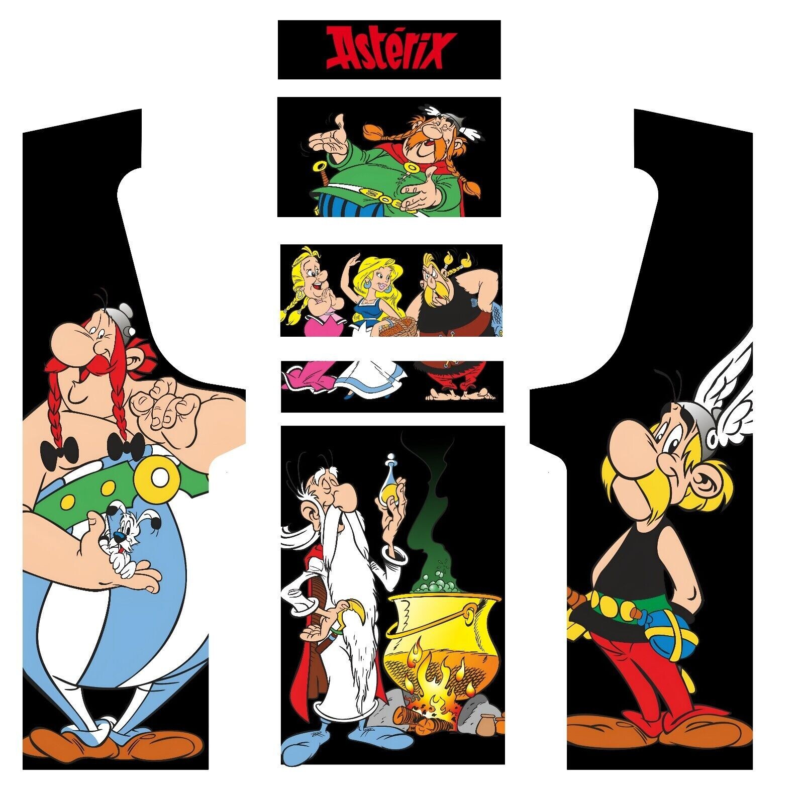 Kit stickers Astérix et Obélix pour borne d'arcade rétro de salon