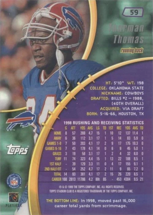 1999 Topps Stadium Club Thurman Thomas #59