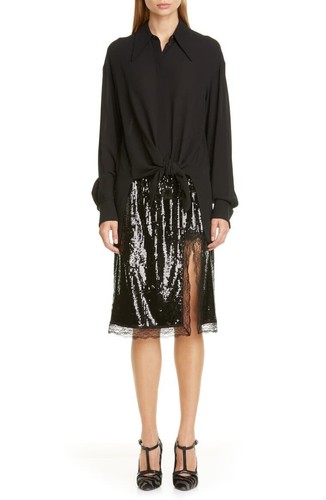 New Michael Kors Collection Black Sequin and Lace Skirt 4 - Picture 2 of 12