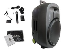 MOBILE BESCHALLUNGSANLAGE 30 cm 700 Watt USB SD Funkmikrofone Akku Lautsprecher