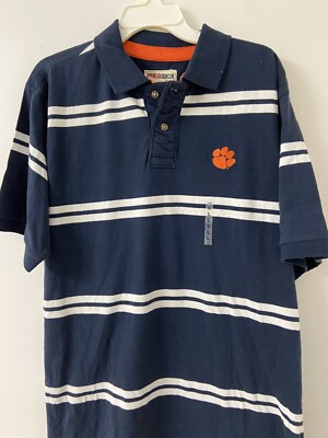 Clemson Tigers Navy Men's 2 Button Polo  Shirt  (Jackson) Pressbox   2XL