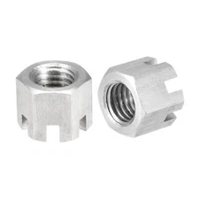 M12x1.75mm Hexagon Slotted Nut, Grade 6.8 304 Hex Nuts 2Pcs