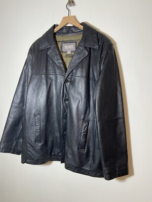 Wilsons Leather Jacket Mens XL Thinsulate Black Jacket Quilted Zip