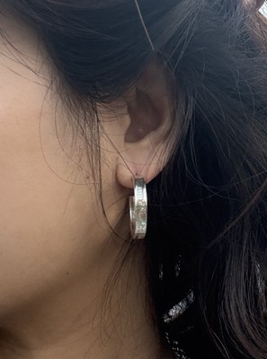 Tiffany & Co. Sterling Silver 1837 Hoop Earrings Medium | eBay