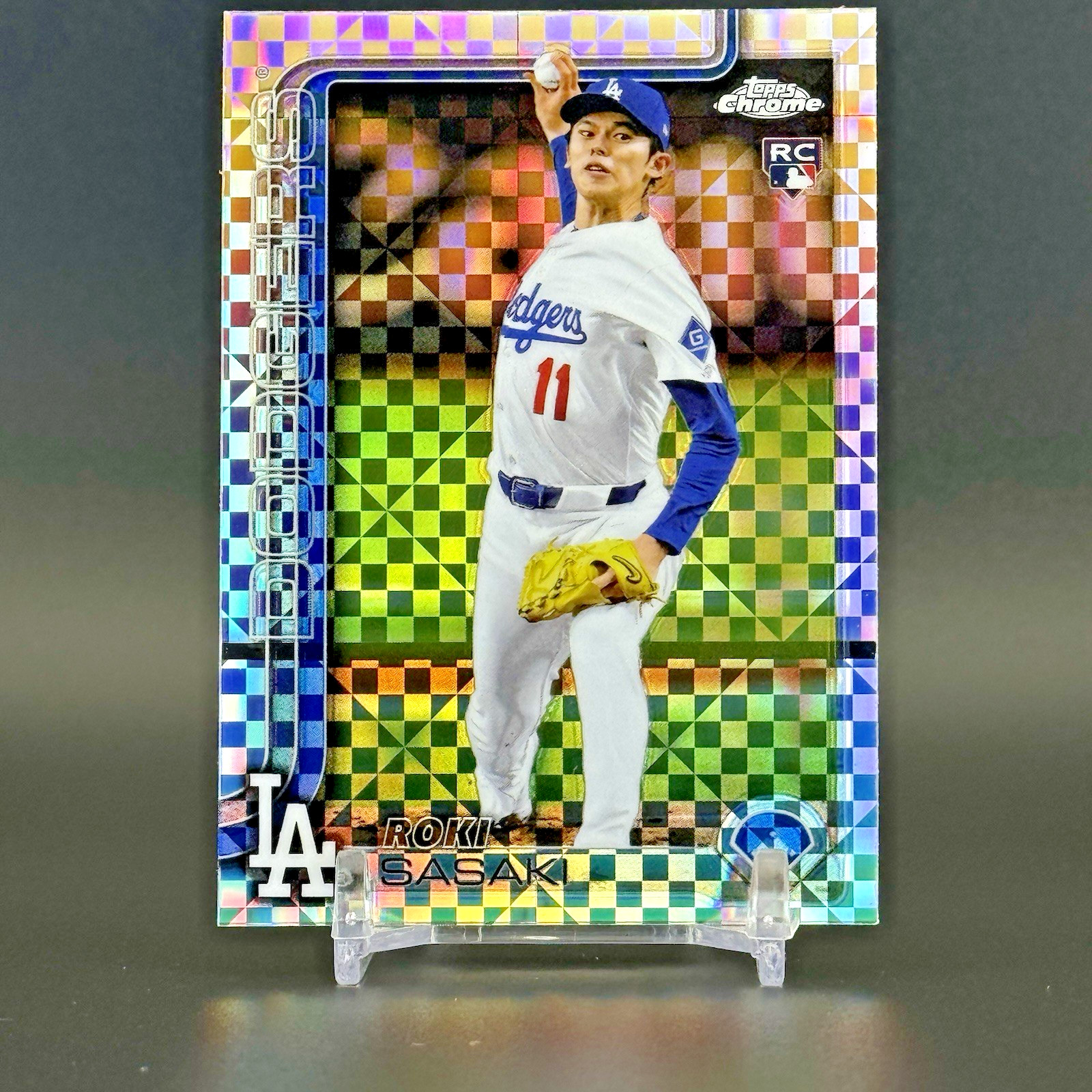 2025 Topps Chrome Roki Sasaki RC X-Fractor Refractor #217 Rookie Dodgers