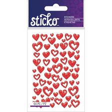 Sticko Stickers-Red Hearts - 3 Pack