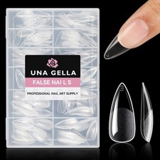 UNA GELLA Stiletto Gel Nail Tips: Full Cover 312Pcs No C Curve Halloween Stilett