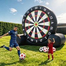 10FT Giant Outdoor Inflatable Soccer Darts Board w Blower  Balls for Kids Adult