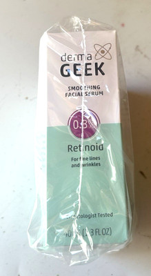 3X Derma Geek Retinoid Smoothing Facial Serum For Fine Lines/Wrinkles 1.3 oz ea