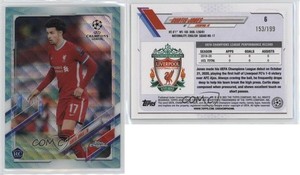 2020-21 Topps Chrome UCL Aqua Wave Refractor /199 Curtis Jones #6 Rookie RC