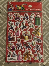 Nintendo Official Super Mario Brothers Puffy Raised Sticker sheet New