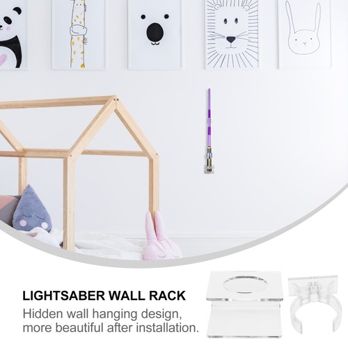 Soporte de pared para estante de exhibición y almacenamiento de montaje en pared con sable de luz de 1 pieza (transparente) - Imagen 8 de 12