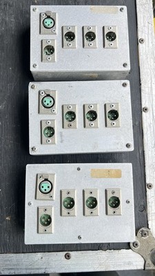 Lot of 3 Pin XLR 1 Female to 4-way Male Splitter Box Aluminum Alloy Chassis