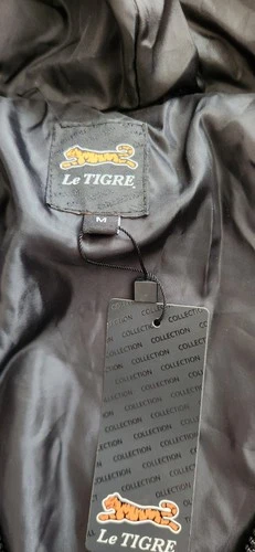 Le Tigre Collection Men's Hooded Jacket Size M Black Gray Full Zip Colorblock image 10