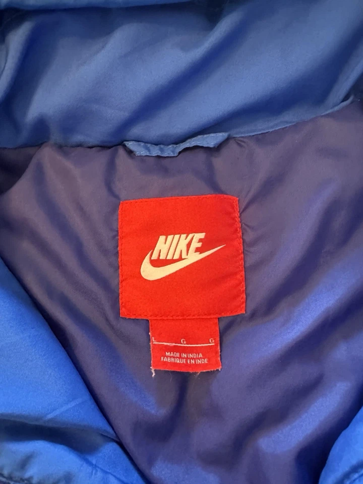 Nike Puffer Abrigo Chaqueta con Capucha Niños Grande Azul Real Bolsillos Cálido Cintura Elástica Foto 3 de 4