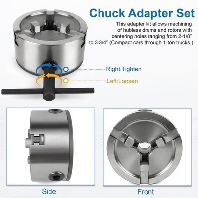 チャックバス様用 Hubless Brake Lathe Chuck Adapter Kit for 1 Inch Arbor for Ammco