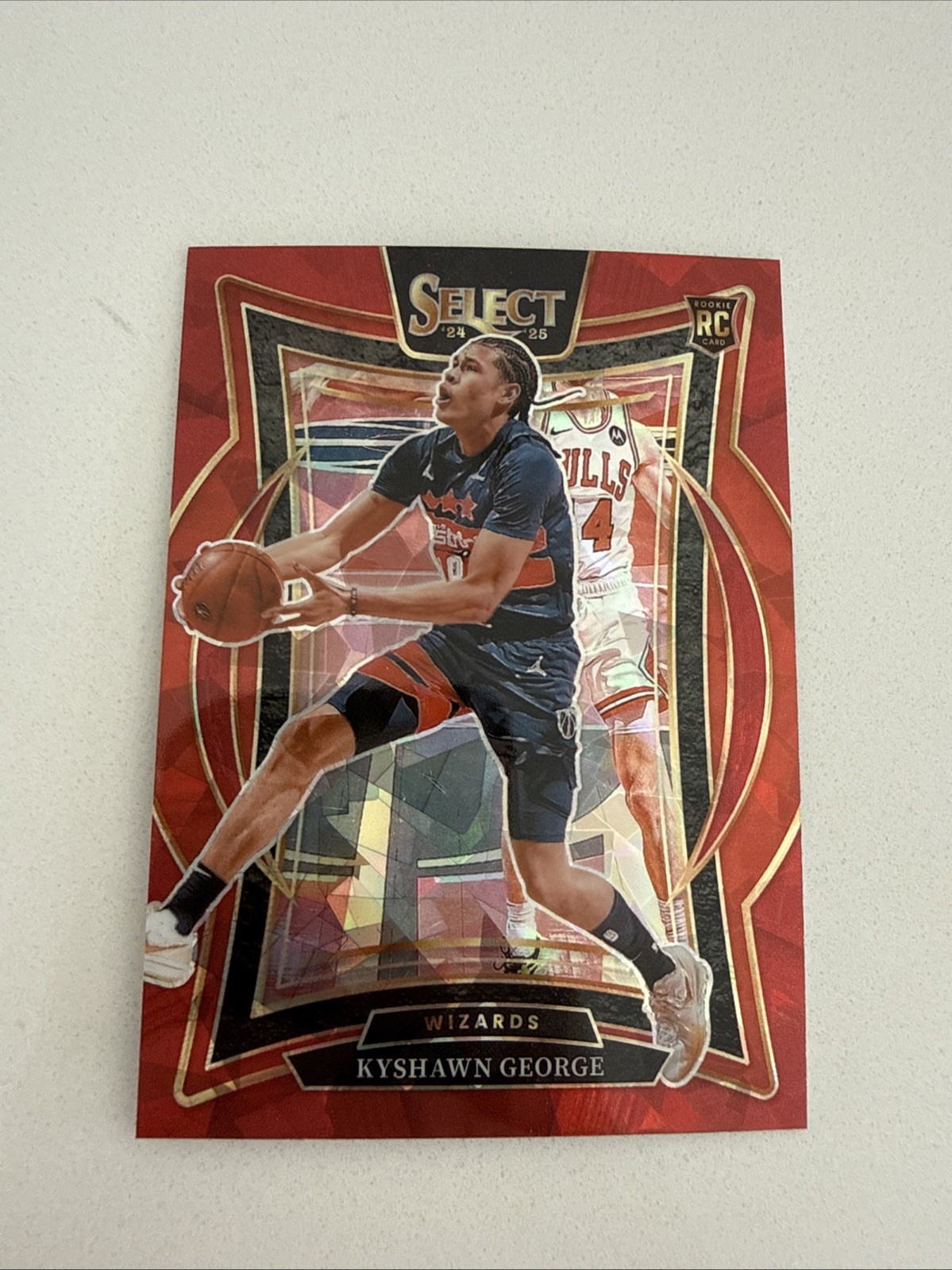 2024-25 Panini Select- Concourse Kyshawn George #85 Red Cracked Ice Prizm RC