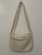 Beautiful Vintage Ivory Evening Bag Purse Shoulder Bag Mesh Sequin Bag Party