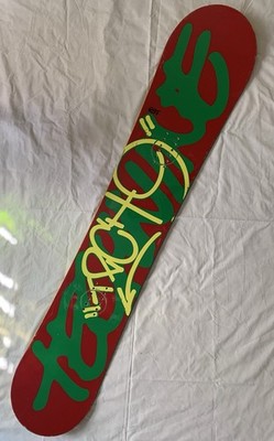 Vintage 2000s Technine Graffiti Tag Rasta Snowboard 153cm Snow