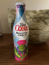 Rare Diet Coke Homecoming Scotland 2014 Tartan Aluminium Bottle 250ml Limited