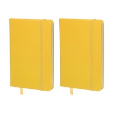 2Pcs A6 Lined Journal Hardcover Notebook for Work 160 Pages Ruled Paper Yellow