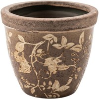 Clayre & Eef 6CE2444S Blumentopf Braun Beige 13X11 Cm