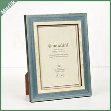 NATALINI Handmade ITALIAN Marquetry Frame 5X7" (13x18 cm ) Blue/Ivory/Green, NEW