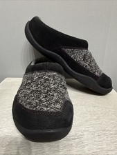 KURU Women's Draft Black Mesh Knit Slip On Clog Mule Comfort Slippers Sz 8