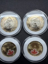 México y Canadá $20 Pesos y 1 CAD 4 Monedas Set, Copa Mundial de la FIFA Fútbol 2026