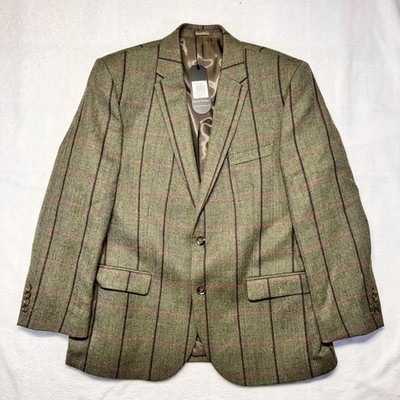 Samuel Windsor Stowe Herringbone 44R Sport Coat Blazer NEW Double Vent