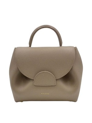 POLENE Shoulder Bag, Leather, BEG NUMERO UN NANO, Corner wear present.