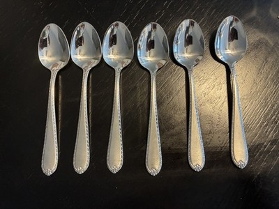 Hampton Silversmiths 18/10 Stainless Rachelle Frost Set Of 6 Teaspoons 6 1/2''