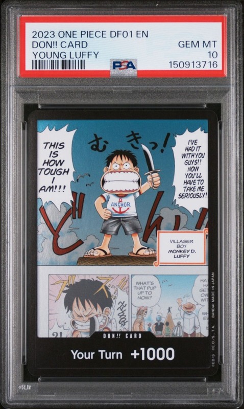 DON!! Card (Young Luffy) (Devil Fruits Collection Vol. 1) One Piece Promo PSA 10