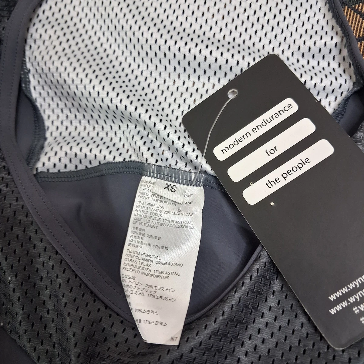 WYN Republic Bib Shorts Cycling Padded Bibs Mens XS Grey Slate