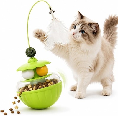 Interactive Cat Toys for Indoor, Automatic Shaking Teaser Wand with Catnip Ball