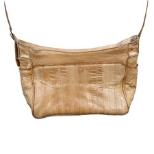 Vintage Genuine Eel Skin Shoulder Bag Tan Medium Patchwork Western