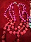 Lot of 3 Multicolor Plastic Beaded Necklaces Jewelry Set, Round Beads — photo 2