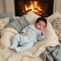 Baby Boy Sleepsuit Babygrow Velour Elephant Blue