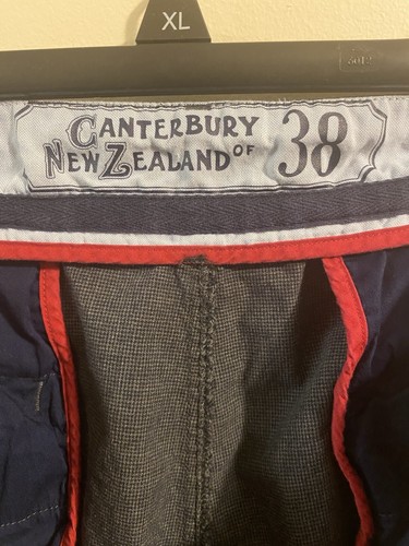 Mens Canterbury of New Zealand Gray Chino Khaki Flat Front Shorts 38" Waist - Picture 4 of 4