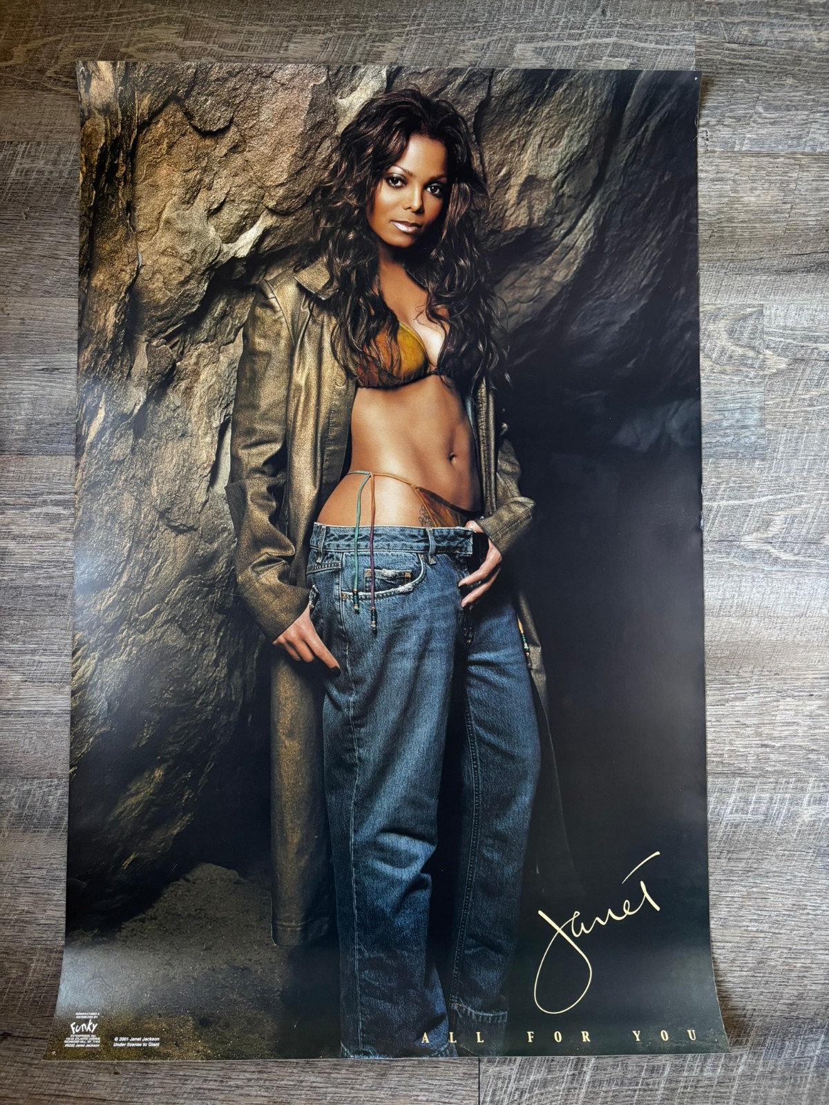 Janet Jackson “All for You” 2001 Original Poster VTG Pop R&B Virgin Records 90s