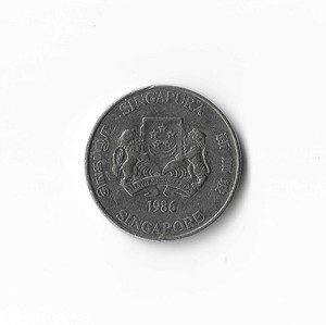 1986 Singapore - 20 Cents - 489 - Copper Nickel - 4.5g