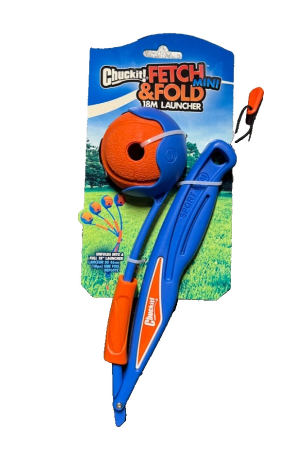 Chuckit! Fetch & Fold Mini Launcher Dog Toy 2.5" ball best f
