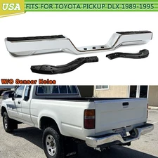 1-Piece Rear Step Bumper Assembly For Toyota Pickup Truck 1989-1995 Chrome Steel