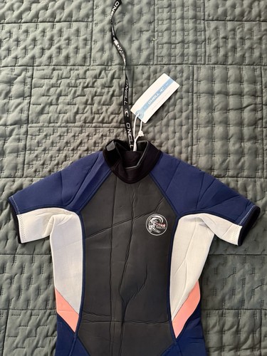 O'Neill Women's Reactor-2 2mm Back Zip Wetsuit Size 6 Teal Shorty Short Jane - Picture 2 of 10