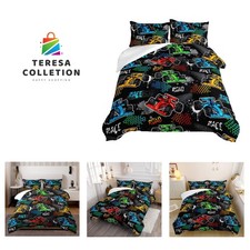 Colorful Cartoon Car Twin Comforter Pillowcase Set - Cozy Microfiber Bedding