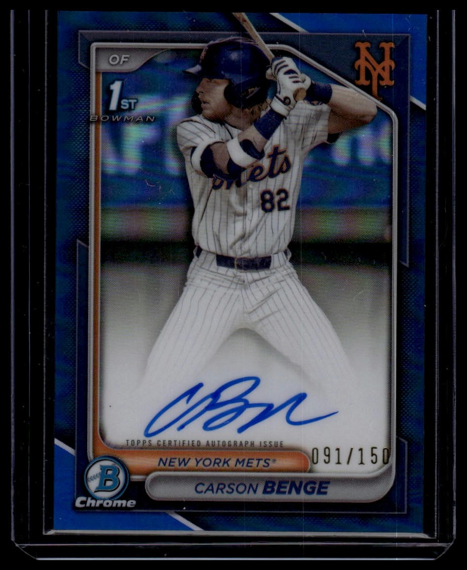2024 Bowman Draft #CPA-CBG Carson Benge Chrome Auto Blue Refractor #/150