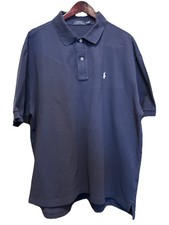 Ralph Lauren Polo Shirt Men 2XB Big  Tall Dark Blue White Pony Logo