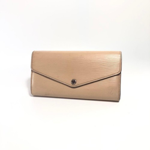 Louis Vuitton Sarah Wallet Beige Leather Used From Japan
